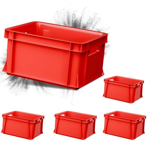 ARTECSIS 5er-Set Minibox Aufbewahrungsbox 11L Transport- und Lagerbox aus stabilem Kunststoff stapelbar Rot von ARTECSIS
