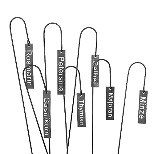 ARTECSIS 7er Set Kräuterschilder Kräuterstecker Pflanzenschilder Beschriftung Kräuter aus Metall von ARTECSIS