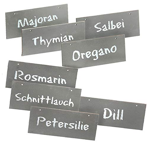 ARTECSIS 8er Set Kräuterschilder Pflanzenschilder Beschriftung Kräuter aus Holz in Kreideoptik von ARTECSIS