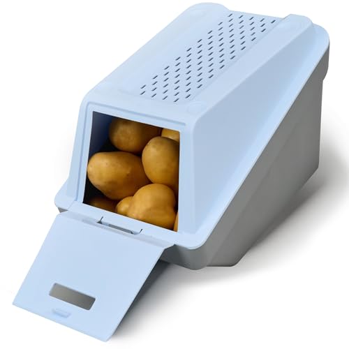 ARTECSIS Kartoffel Aufbewahrungsbox – Eisblau – 1er Set L – 5L – Stapelbare Gemüsebox mit EasyClick Technologie – inklusive Gemüseaufkleber von ARTECSIS