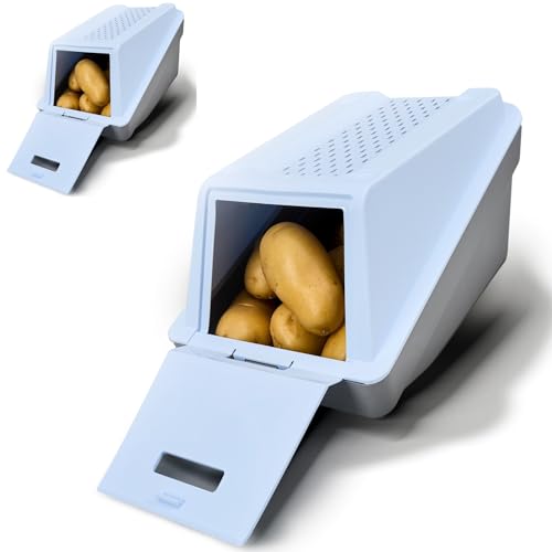 ARTECSIS Kartoffel Aufbewahrungsbox – Eisblau – 2er Set S – 3,5L – Stapelbare Gemüsebox mit EasyClick Technologie – inklusive Gemüseaufkleber von ARTECSIS