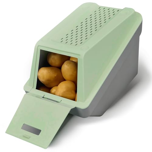 ARTECSIS Kartoffel Aufbewahrungsbox – Frühlingsgrün – 1er Set L – 5L – Stapelbare Gemüsebox mit EasyClick Technologie – inklusive Gemüseaufkleber von ARTECSIS