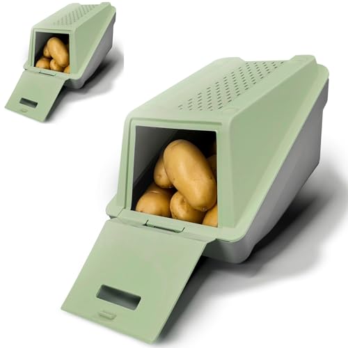 ARTECSIS Kartoffel Aufbewahrungsbox – Frühlingsgrün – 2er Set S – 3,5L – Stapelbare Gemüsebox mit EasyClick Technologie – inklusive Gemüseaufkleber von ARTECSIS