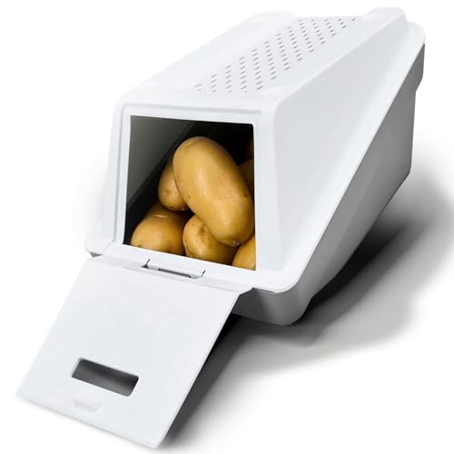 ARTECSIS Kartoffel Aufbewahrungsbox – Weiß – 1er Set S – 3,5L – Stapelbare Gemüsebox mit EasyClick Technologie – inklusive Gemüseaufkleber von ARTECSIS