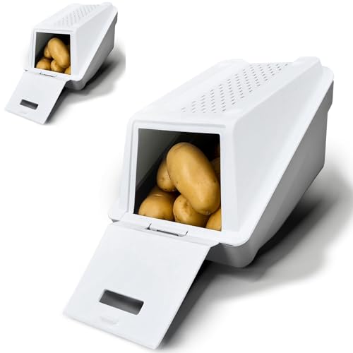 ARTECSIS Kartoffel Aufbewahrungsbox – Weiß – 2er Set S – 3,5L – Stapelbare Gemüsebox mit EasyClick Technologie – inklusive Gemüseaufkleber von ARTECSIS