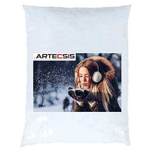 ARTECSIS 1 Liter Kunstschnee Dekoschnee zum Streuen und Basteln - Feiner Pulverschnee für Weihnachten Modellbau drinnen und draußen geeignet von ARTECSIS