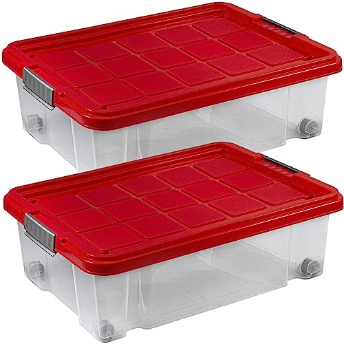 ARTECSIS Unterbett Aufbewahrungsbox mit Deckel und Rollen 2er Set I 34L - 60 x 40 x 18 cm ARTECSIS Unterbett Aufbewahrungsbox mit Deckel und Rollen 2er Set I 34L - 60 x 40 x 18 cm von ARTECSIS