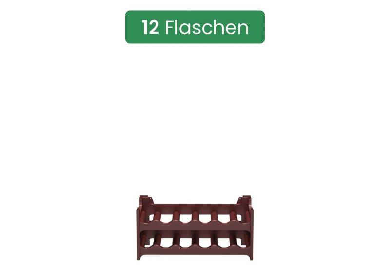 ARTECSIS Weinregal stapelbar I Flaschenregal aus Kunststoff I Braun, 2-tlg., für 12 Flaschen von ARTECSIS