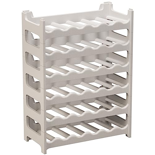 ARTECSIS Weinregal stapelbar Kunststoff für 36 Flaschen, stabiles Flaschenregal in Gastronomie-Qualität, modular erweiterbar, Granitgrau von ARTECSIS