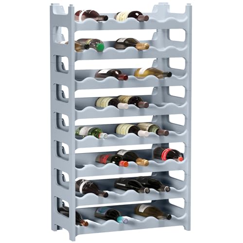 ARTECSIS Weinregal stapelbar Kunststoff für 48 Flaschen, stabiles Flaschenregal in Gastronomie-Qualität, modular erweiterbar, Betongrau von ARTECSIS