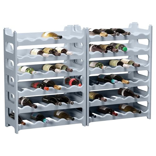 ARTECSIS Weinregal stapelbar Kunststoff für 72 Flaschen, stabiles Flaschenregal in Gastronomie-Qualität, modular erweiterbar, Betongrau von ARTECSIS