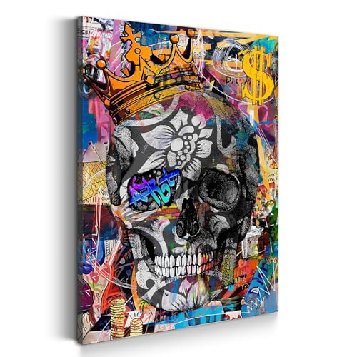 ARTEDinoi Street Art Totenkopf Pop Art Wandbild Leinwandbild Kunstdruck XL Wanddeko Größe 80x120x2cm ARTEDinoi Street Art Totenkopf Pop Art Wandbild Leinwandbild Kunstdruck XL Wanddeko Größe 80x120x2cm von ARTEDinoi