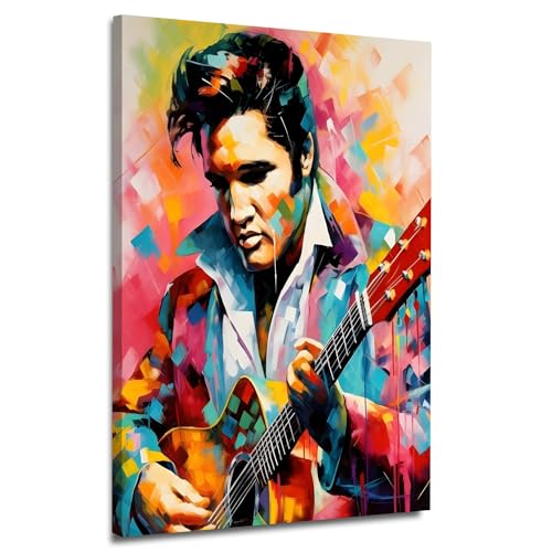 Pop Art Musiker Elvis Wandbild Leinwandbild Rock 'n' Roll Kunstdruck XL Größe 60x90x4cm Pop Art Musiker Elvis Wandbild Leinwandbild Rock 'n' Roll Kunstdruck XL Größe 60x90x4cm von ARTEDinoi