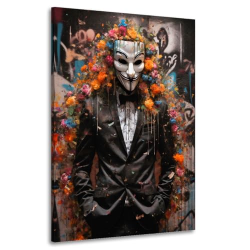 Anonymous Street Art Leinwandbild Wandbild Dekoration Kunst XL Größe 60x90x2cm Anonymous Street Art Leinwandbild Wandbild Dekoration Kunst XL Größe 60x90x2cm von ARTEDinoi