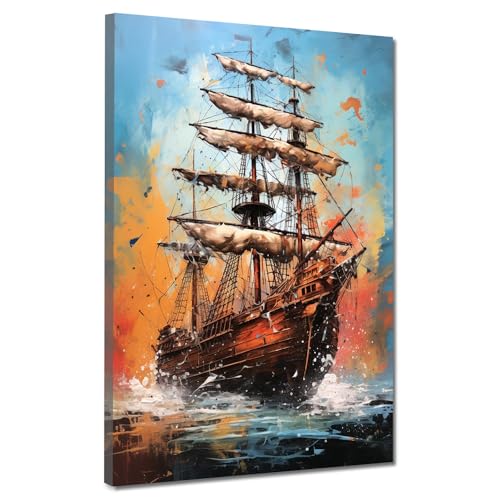 Segelschiff auf hoher See Leinwandbild Wandbild Kunst XXL Deko Größe 30x40x2cm Segelschiff auf hoher See Leinwandbild Wandbild Kunst XXL Deko Größe 30x40x2cm von ARTEDinoi