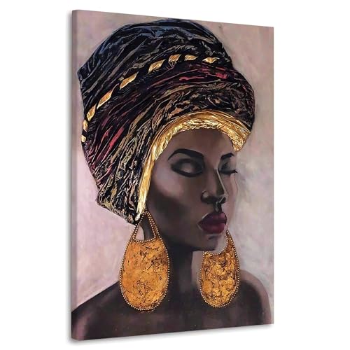 Afrikanische Frau Gold Earrings Leinwandbild Wandbild Deko Kunst XL Größe 40x60x2cm Afrikanische Frau Gold Earrings Leinwandbild Wandbild Deko Kunst XL Größe 40x60x2cm von ARTEDinoi