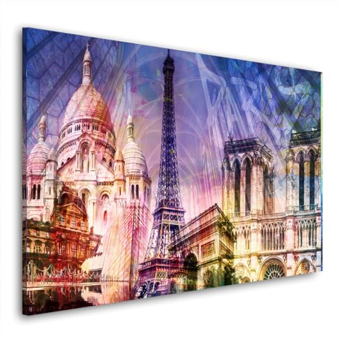 Paris Pop Art Wahrzeichen Frankreich Wandbild Leinwandbild Kunstdruck XL Wanddeko Größe 60x40x2cm Paris Pop Art Wahrzeichen Frankreich Wandbild Leinwandbild Kunstdruck XL Wanddeko Größe 60x40x2cm von ARTEDinoi