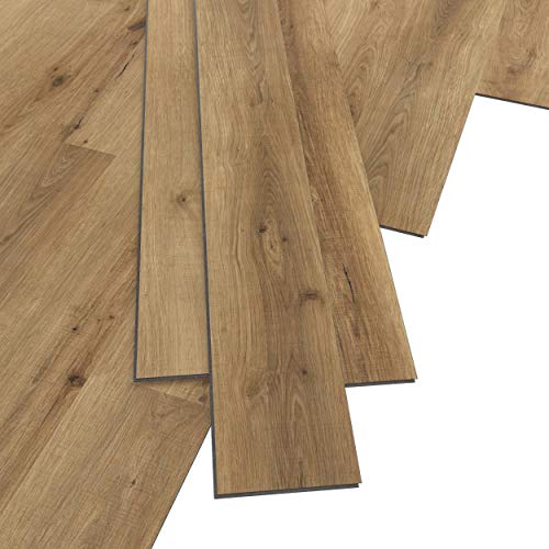 ARTENS - PVC Bodenbelag GLENTANA - Click Vinyl-Dielen - Vinylboden - Natürlicher Holzeffekt - Dunkel-Beige - Intenso - 122 cm x 18 cm x 5 mm - Dicke 5 mm - 1,1m²/5 Dielen von ARTENS