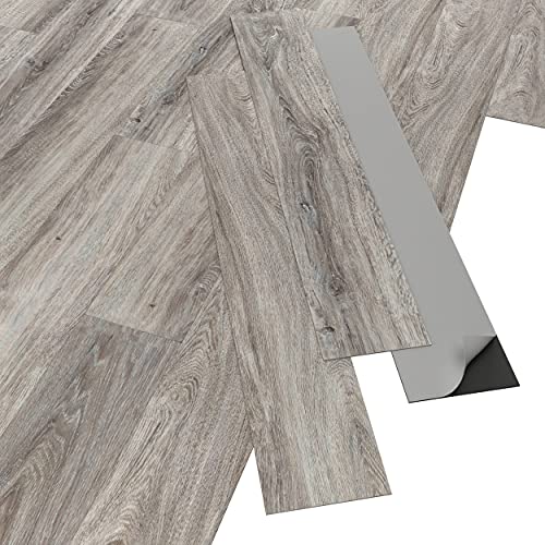 ARTENS - PVC Bodenbelag MAYUM - Selbstklebende Vinyl-Dielen - Vinylboden - Holz-Effekt - Hellgrau/Grau - Medio - 91,44cm x 15,24 cm x 2 mm - Dicke 2 mm - 2,23m²/16 Dielen von ARTENS