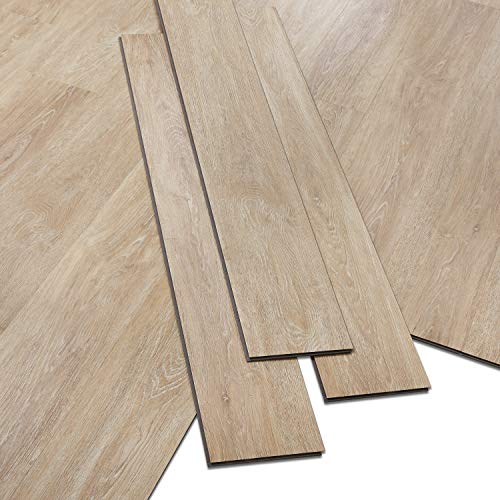 ARTENS - PVC Bodenbelag Wharton - Click Vinyl-Dielen - Vinylboden- Rohholz-Effekt - Hellbraun/Beige - Intenso - 122 cm x 18 cm x 5 mm - Dicke 5 mm - 1,1m²/5 Dielen von ARTENS