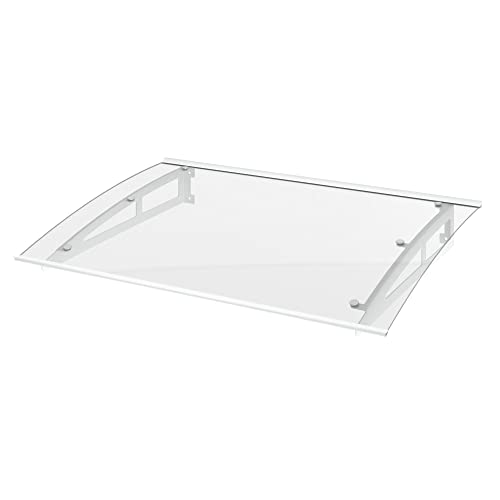 ARTENS - Türüberdachung - NEVA - Transparentes Polycarbonat - Weißes Aluminium - B.150 x H.16,5 x T.90 cm - Vordach - Türdach von ARTENS