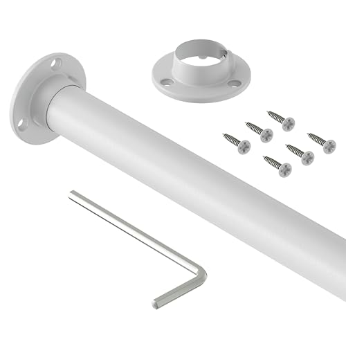 ARTEST Garderobenstange Serie Classic 25x1.5 mm 148 cm- weisse matte -Kleiderstange Wandmontage, Einfache Kleiderstange Für Schrank, Ideal Für Ästhetische Kleiderstange Schrank Systeme von ARTEST