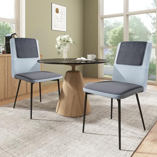 ARTETHYS Esszimmerstühle Essstühle 2er Set, Moderne Küchenstuhl Samtbezug Polsterstuhl Esszimmer Stuhl mit hoher Rückenlehne Metallbeine, für Esszimmer Wohnzimmer Küche, bis 120 kg belastbar, Blaugrau ARTETHYS Esszimmerstühle Essstühle 2er Set, Moderne Küchenstuhl Samtbezug Polsterstuhl Esszimmer Stuhl mit hoher Rückenlehne Metallbeine, für Esszimmer Wohnzimmer Küche, bis 120 kg belastbar, Blaugrau von ARTETHYS