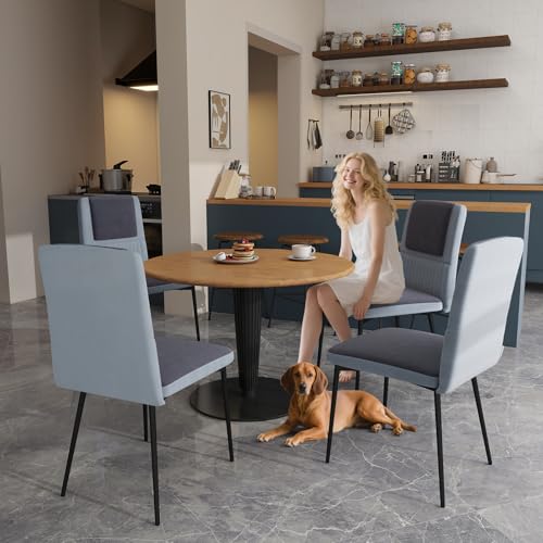 ARTETHYS Esszimmerstühle Essstühle 4er Set, Moderne Küchenstuhl Samtbezug Polsterstuhl Esszimmer Stuhl mit hoher Rückenlehne Metallbeine, für Esszimmer Wohnzimmer Küche, bis 120 kg belastbar, Blaugrau ARTETHYS Esszimmerstühle Essstühle 4er Set, Moderne Küchenstuhl Samtbezug Polsterstuhl Esszimmer Stuhl mit hoher Rückenlehne Metallbeine, für Esszimmer Wohnzimmer Küche, bis 120 kg belastbar, Blaugrau von ARTETHYS
