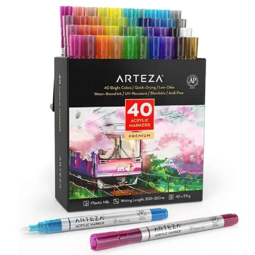 ARTEZA ARTZ-3583 Acrylfarbe Stifte Set, Multicolore, ‎13.49 x 5.59 x 14.27 cm von ARTEZA