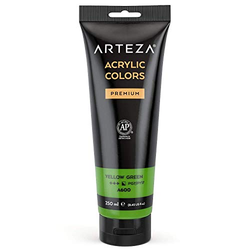 ARTEZA Acrylic paint (Yellow Green A156) 250ml/ tube + transparent label von ARTEZA