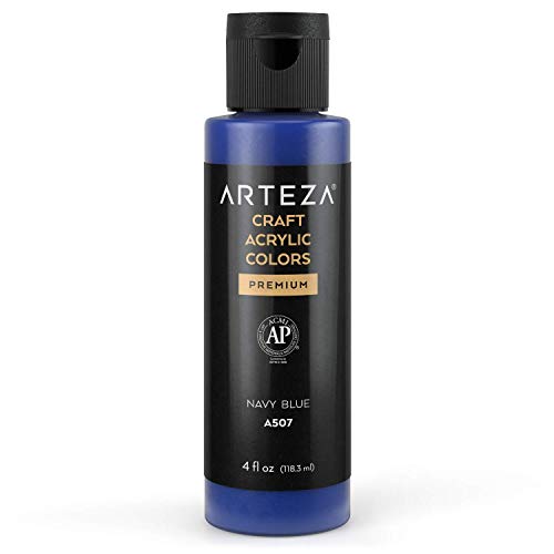 ARTEZA Craft Acrylfarbe, A507 Helles Marineblau, 118 ml Flasche, wasserbasierte, mischbare, matte Acrylfarbe für Kunst- und DIY-Projekte auf Glas, Holz, Keramik, Stoffen, Papier und Leinwand von ARTEZA