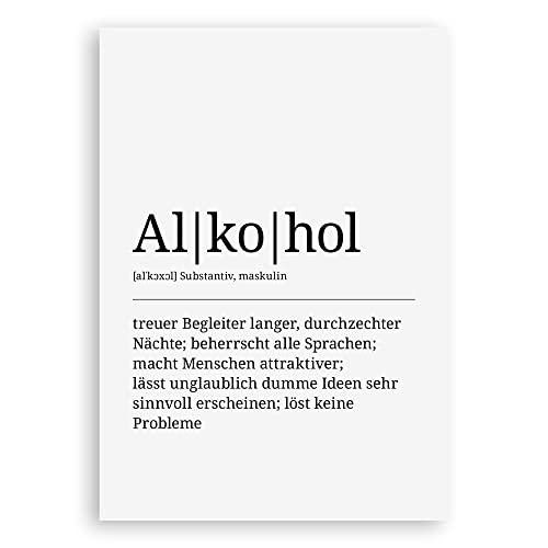 ARTFAVES® Definition Poster - Alkohol | Worterklärung Bild für Wohnzimmer Esszimmer Küche | Wanddeko Wandbild Geschenk | ohne Rahmen | 21 x 30 cm von ARTFAVES