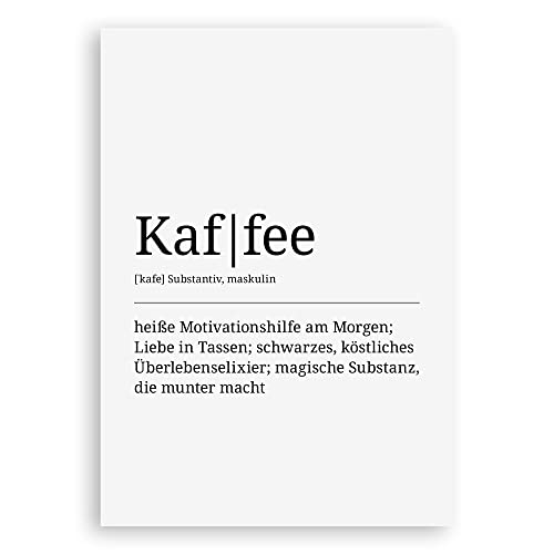 ARTFAVES® Definition Poster - Kaffee | Worterklärung Bild für Esszimmer Küche | Wanddeko Wandbild Geschenk | ohne Rahmen | 21 x 30 cm von ARTFAVES