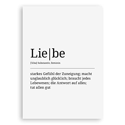 ARTFAVES® Definition Poster - Liebe | Worterklärung Bild für Wohnzimmer Schlafzimmer Küche | Wanddeko Wandbild Geschenk | ohne Rahmen | 30 x 40 cm von ARTFAVES