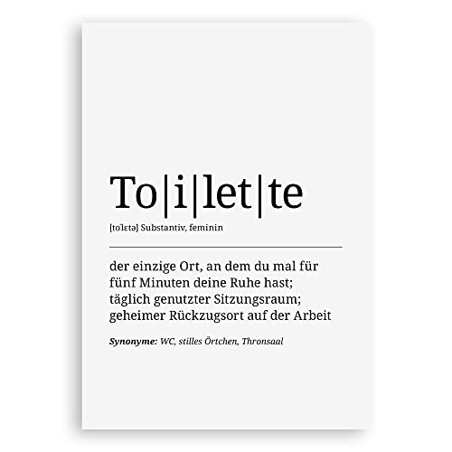 ARTFAVES® Definition Poster - Toilette | Worterklärung Bild für Bad Badezimmer WC Toilette | Wanddeko Wandbild Geschenk | ohne Rahmen | 30 x 40 cm von ARTFAVES