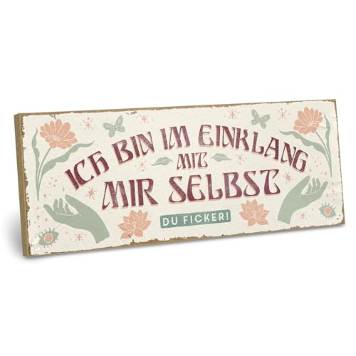 ARTFAVES® Deko Schild mit Spruch - Ich bin im Einklang mit mir selbst - Dopamine Decor Bild Trend - Spiritualität, Achtsamkeit, witzige Sprüche von ARTFAVES