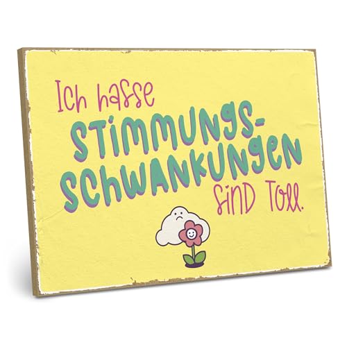ARTFAVES® Deko Schild mit Spruch - Ich hasse Stimmungsschwankungen sind toll - Dopamine Decor Bild Trend - witzige Sprüche von ARTFAVES
