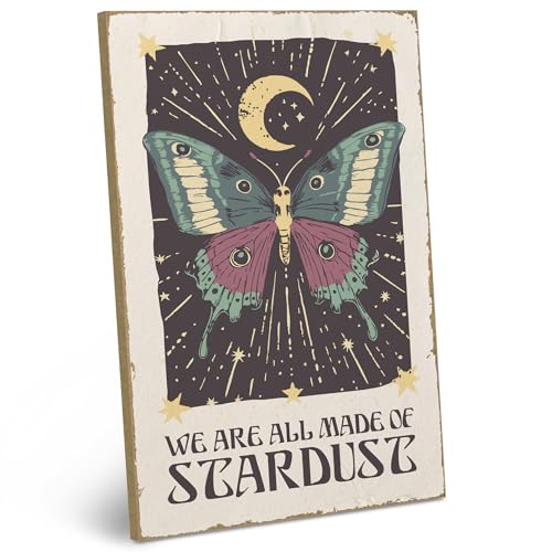 ARTFAVES® Deko Schild mit Spruch - We are all made of stardust - Dopamine Decor Bild Trend - Spiritualität, Achtsamkeit von ARTFAVES