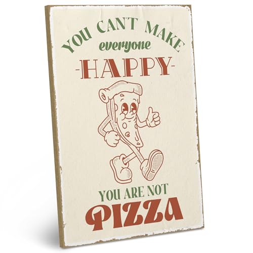 ARTFAVES® Deko Schild mit Spruch - You can't make everyone happy - you are not pizza - Dopamine Decor Bild Trend - witzige Sprüche, Küche von ARTFAVES