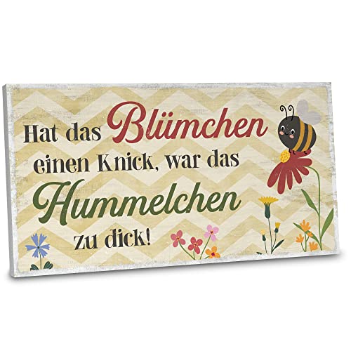 ARTFAVES® Gartenschild - Hat das Blümchen einen Knick | Shabby Chic Vintage Gartendeko, Schild mit Spruch zum Thema Garten/Hobbygärtner | Größe: 30 x 15 cm von ARTFAVES