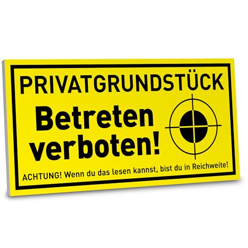 ARTFAVES® Hinweisschild - Privatgrundstück Betreten Verboten | witziges Warnschild Hinweisschild/Achtung/Warnung | Größe: 30 x 15 cm von ARTFAVES