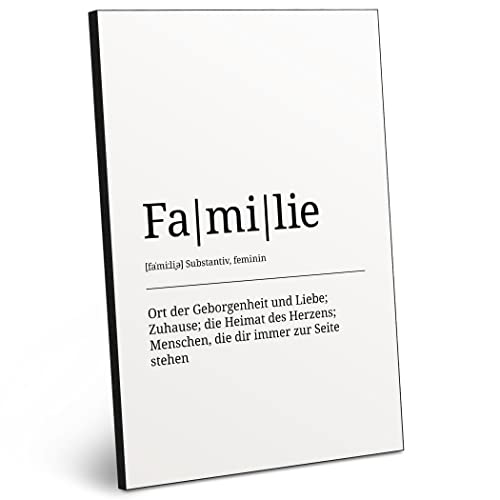 ARTFAVES® Worterklärung Familie | Definition Bild schwarz-Weiss als Geschenk | Holzschild mit Spruch zum Thema Familie/Zuhause/Liebe von ARTFAVES