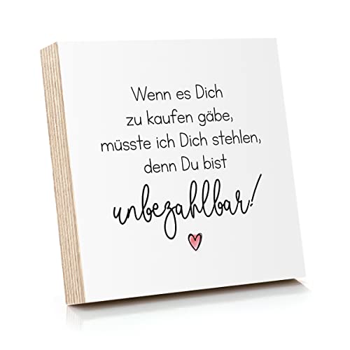 ARTFAVES® Holzbild mit Spruch - Wenn es Dich zu kaufen gäbe | Deko Geschenk zum Thema Freundschaft/Liebe/Familie/Größe: 14,8 x 14,8 cm von ARTFAVES