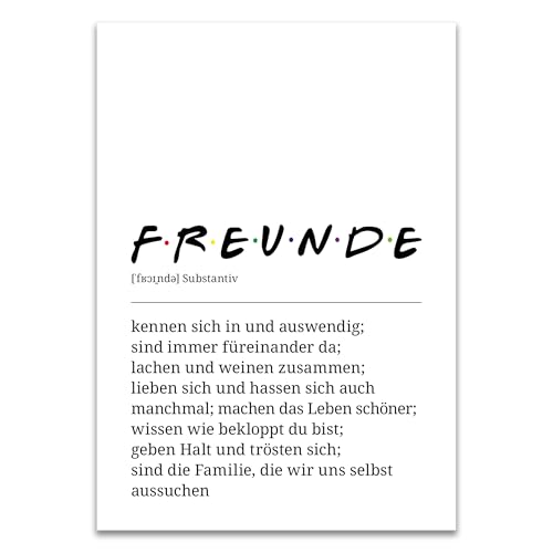 ARTFAVES® Poster Definition Freunde | Worterklärung Duden Lexikon Wanddeko Wandbild Spruch als Geschenk | ohne Rahmen | 30 x 40 cm von ARTFAVES
