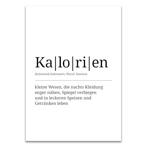 ARTFAVES® Poster Definition Kalorien | Worterklärung Duden Lexikon Wanddeko Wandbild Spruch als Geschenk | ohne Rahmen | 30 x 40 cm von ARTFAVES