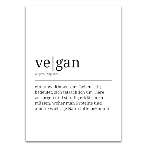 ARTFAVES® Poster Definition vegan | Worterklärung Duden Lexikon Wanddeko Wandbild Spruch als Geschenk | ohne Rahmen | 21 x 30 cm von ARTFAVES