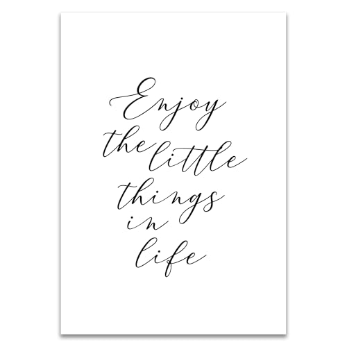 ARTFAVES® Poster - Enjoy the little things in life | Wanddeko Wandbild Typografie Spruch | ohne Rahmen | 21 x 30 cm von ARTFAVES
