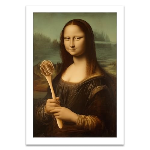 ARTFAVES® Poster - Mona Lisa Klobürste | Wanddeko Wandbild Kunst Modern Witzig | ohne Rahmen | 30 x 40 cm von ARTFAVES