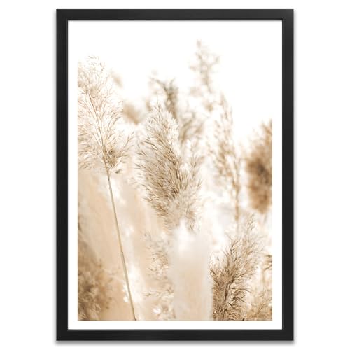 ARTFAVES® Poster - Pampasgras 2 | Wanddeko Wandbild Fotografie Modern | mit Rahmen Schwarz | 21 x 30 cm von ARTFAVES