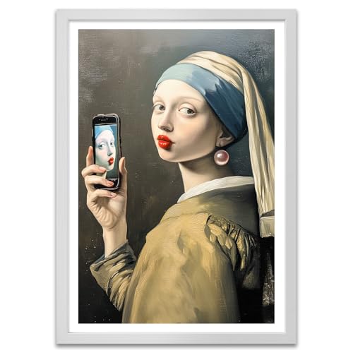 ARTFAVES® Poster - Perlenohrring Mädchen modern | Wanddeko Wandbild Kunst Modern Witzig | ohne Rahmen | 30 x 40 cm von ARTFAVES